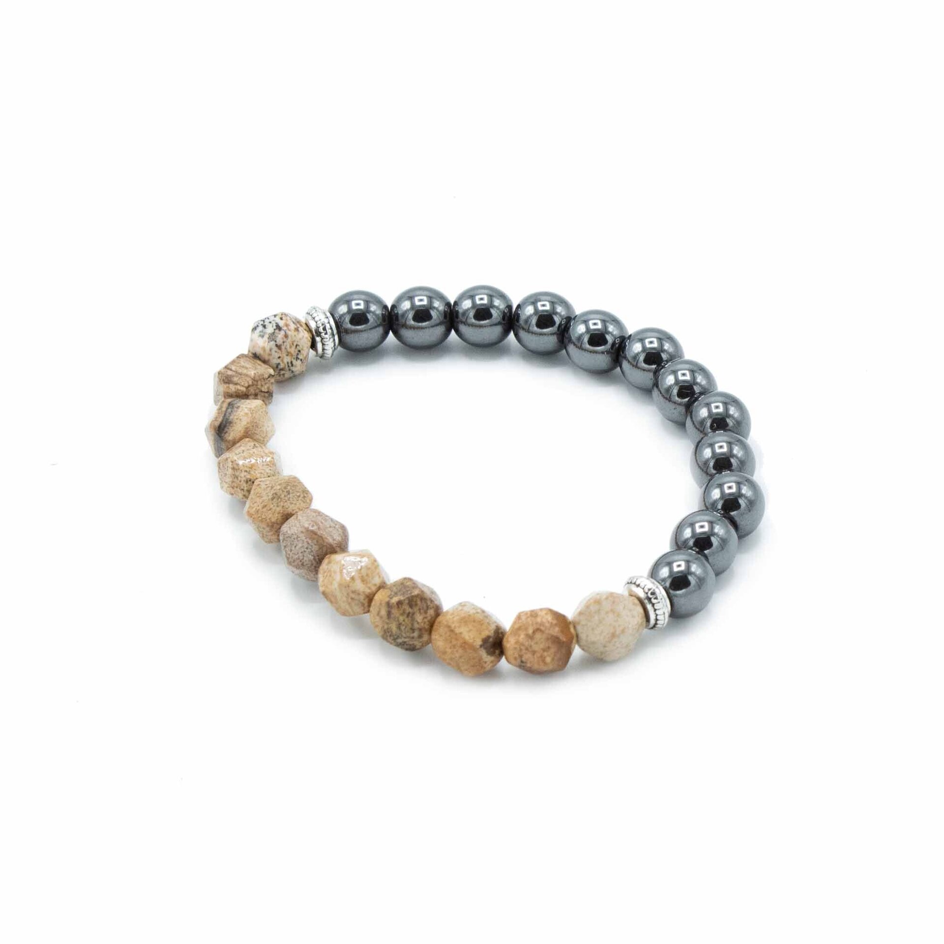 Pulsera de Piedra Preciosa Tallada Jaspe Rayado Magnético - 2