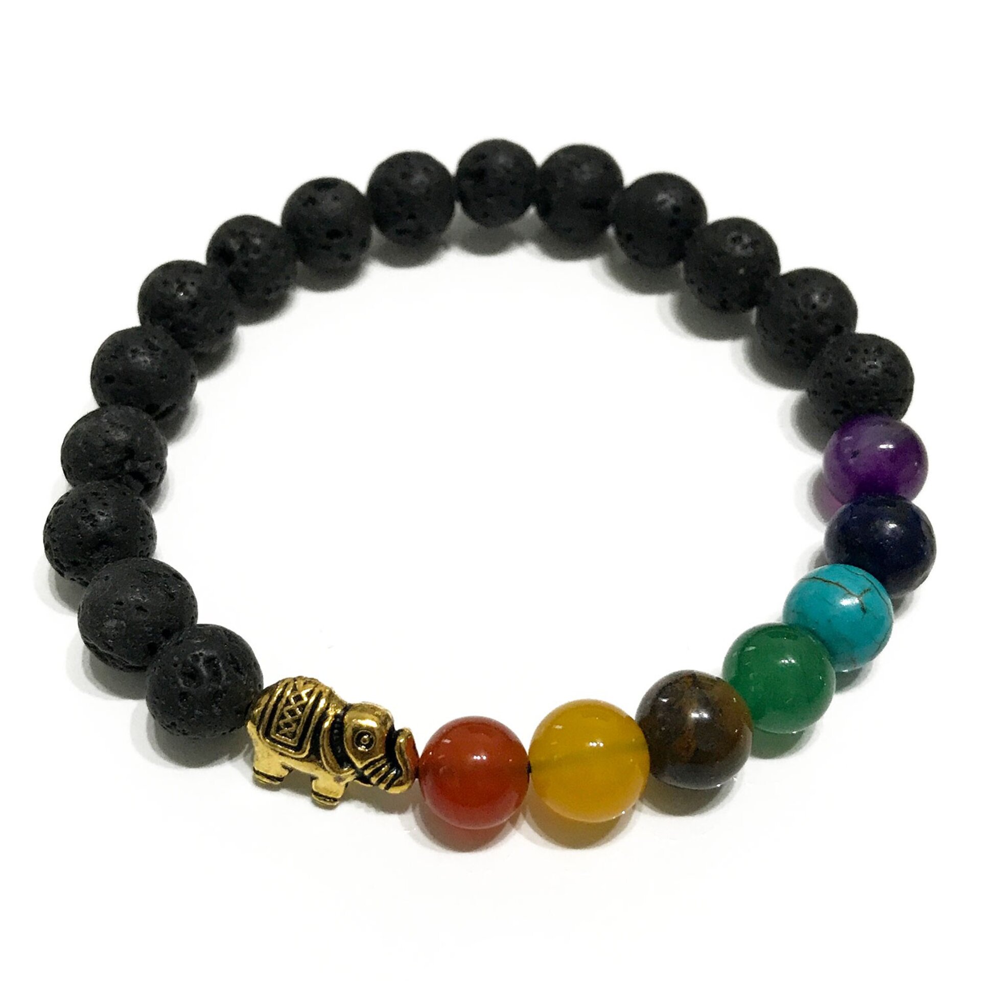 Pulsera de Piedra de Lava Elefante Chakra - 2