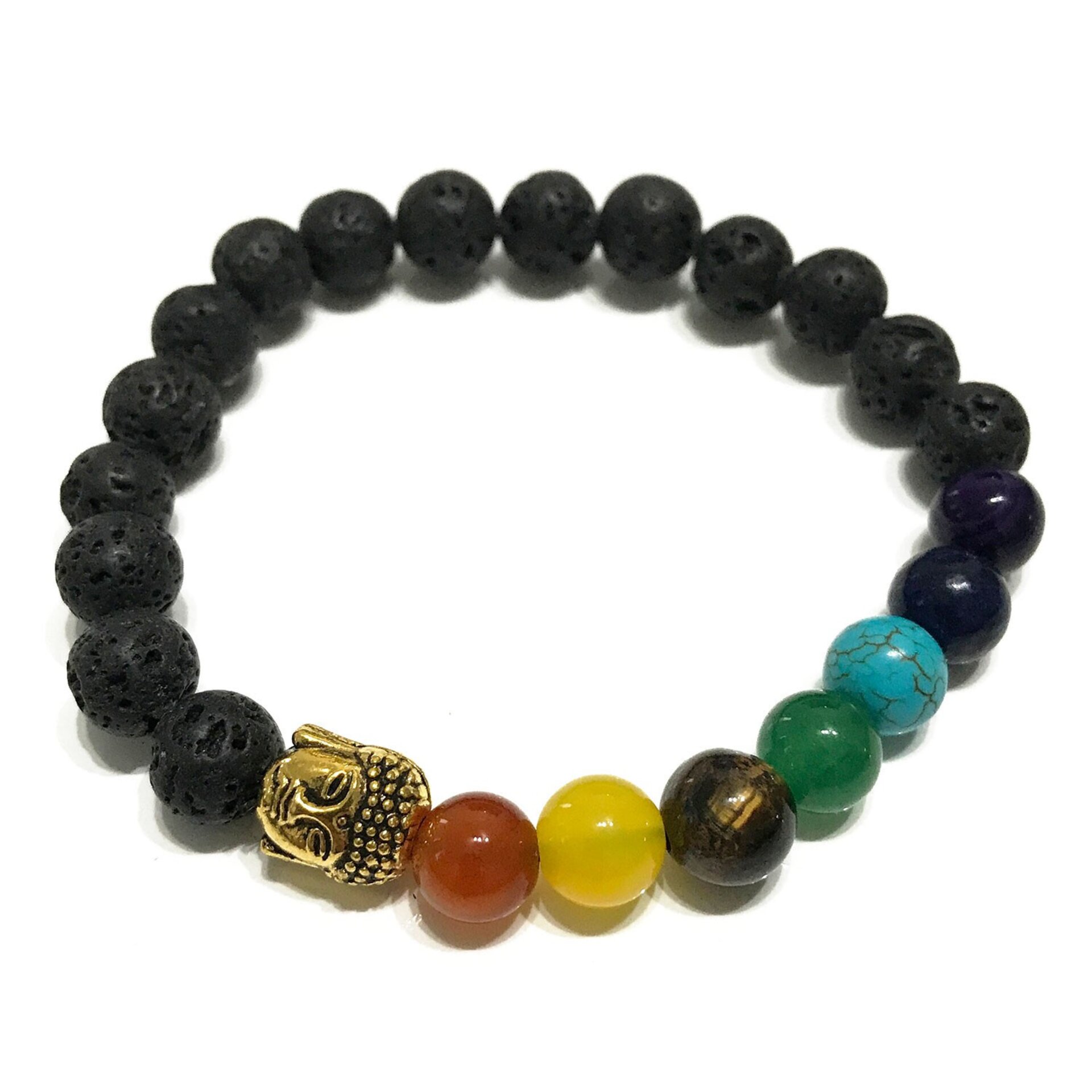 Pulsera de Piedra de Lava Buda Chakra - 2