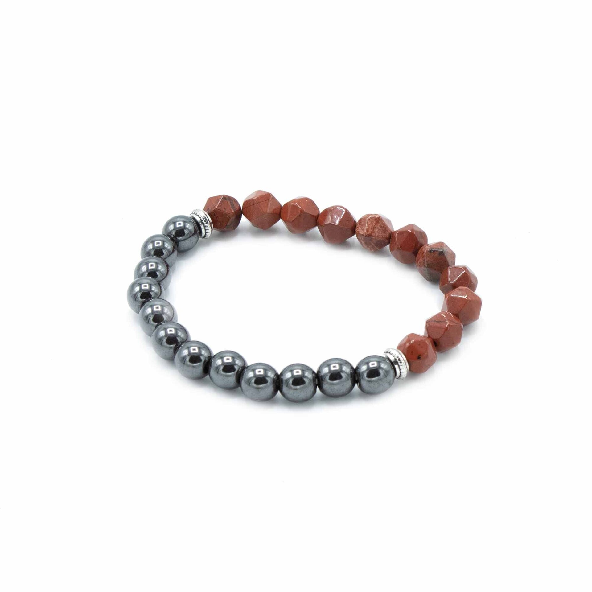 Pulsera de Piedra Preciosa Tallada Jaspe Rojo Magnético - 2