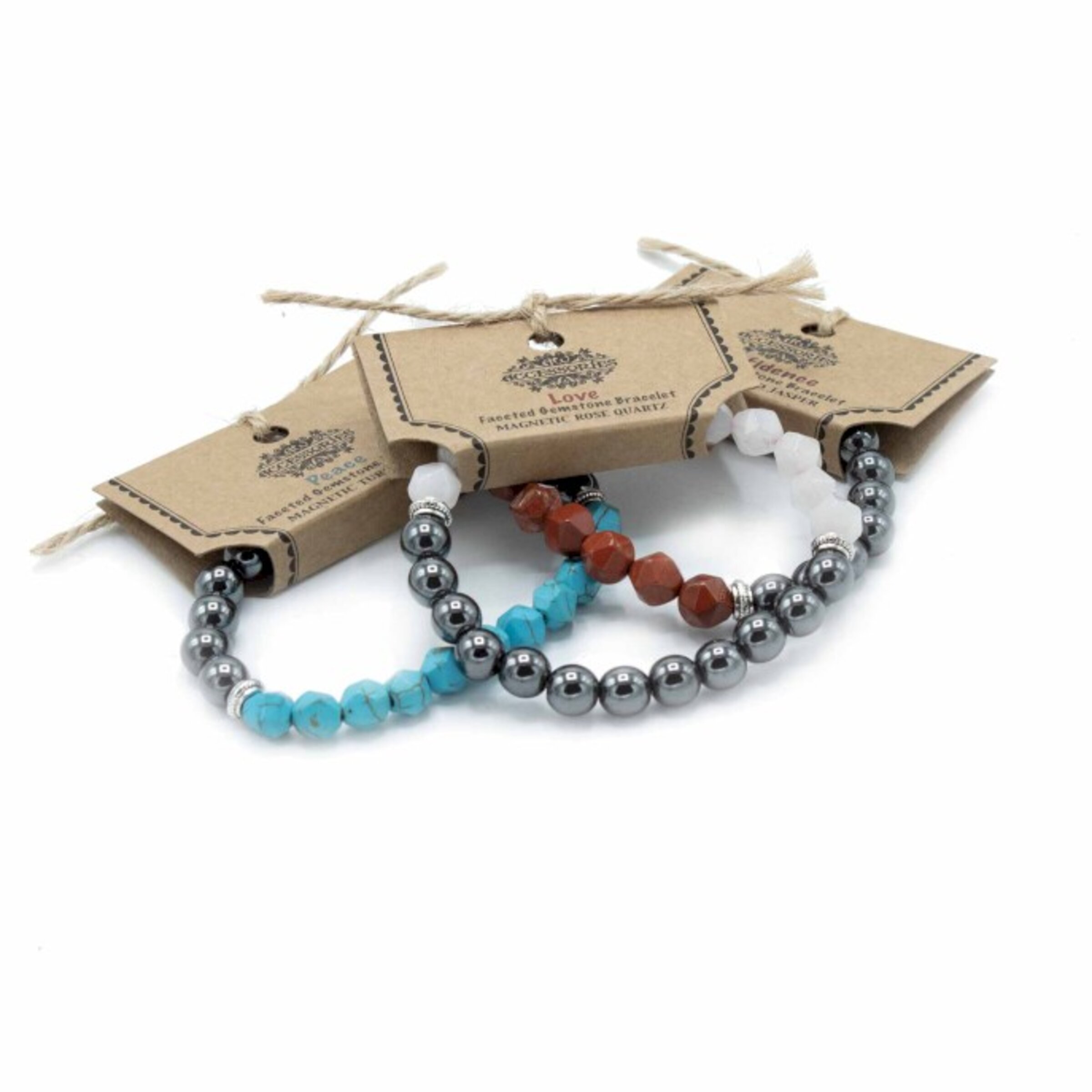 Pulseras de piedras preciosas talladas