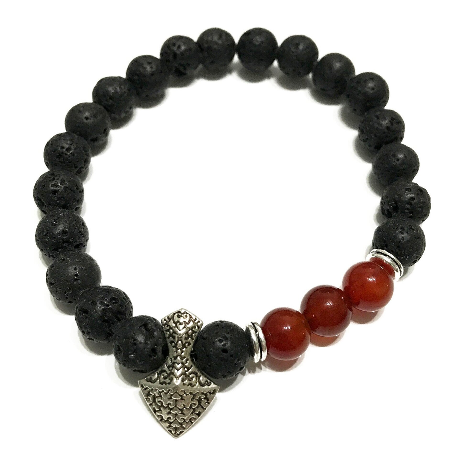 Pulsera de Piedra de Lava Hacha Cornalina - 2